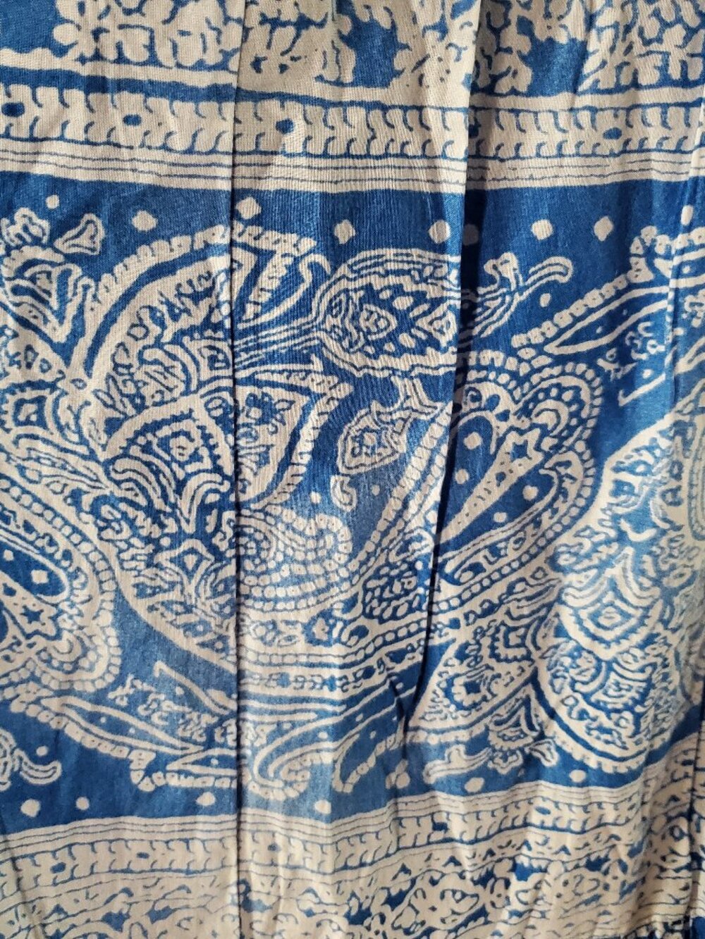 Jones New York Sport Cotton Maxi Skirt Size 8 Blue Paisley Tiered Lagenlook Long - Picture 5 of 10